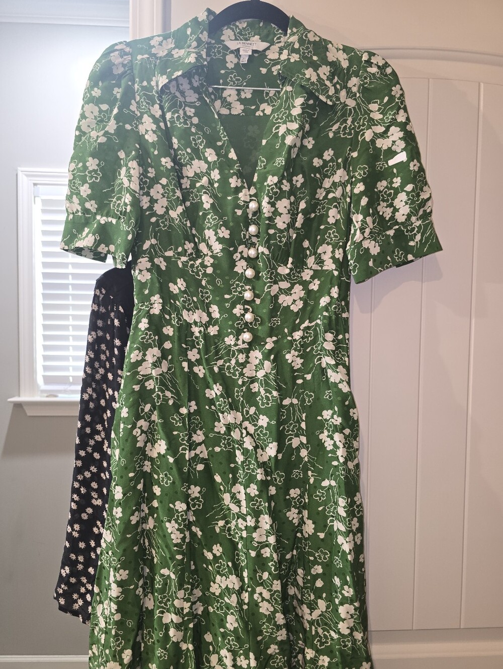 LK Bennet Silk Sophie Wildflower Dress Green White Midi 2 XS Summer Boho Maxi - Picture 8 of 16